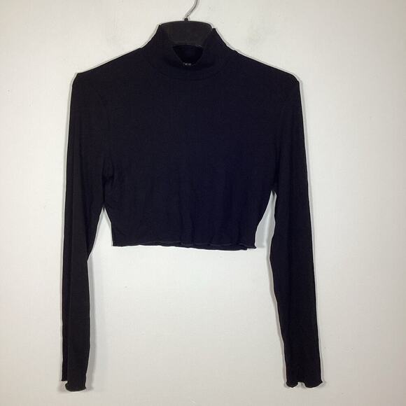 Cider Bundle Of 2 Long Sleeve Crop Top XL Black Navy Basic Shirt Staple Layering - Picture 4 of 9
